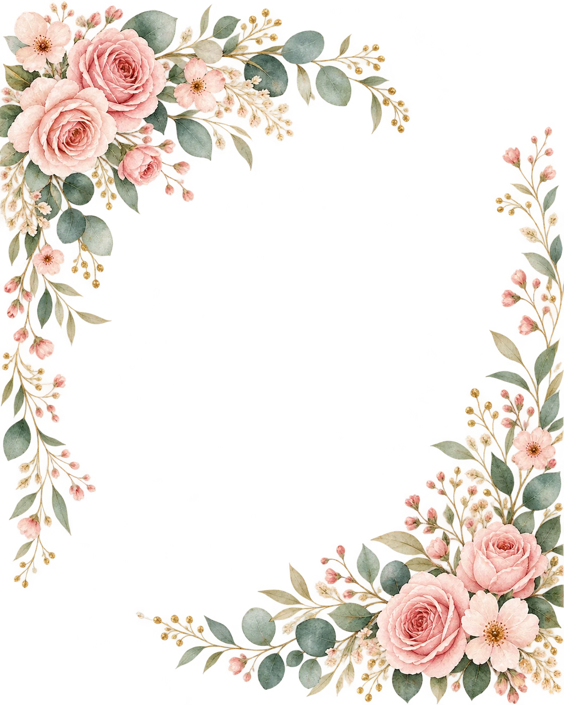Marco floral rosa