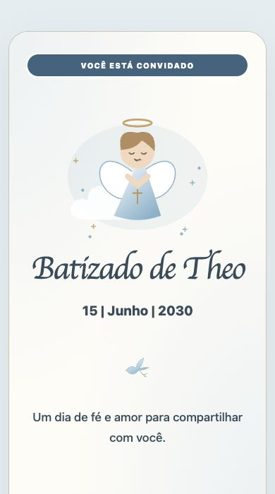 Blue Watercolor Baptism Invitation