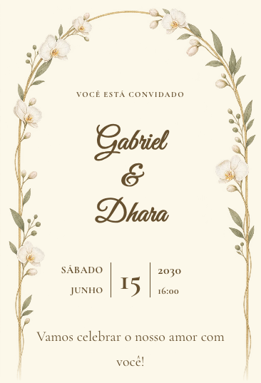 Convite online de casamento Arco de Orquídeas