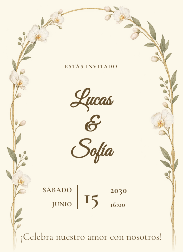 Invitación de boda Arco de Orquídeas