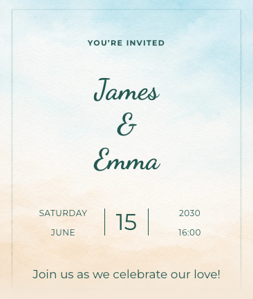 Beach Breeze Wedding Invitation