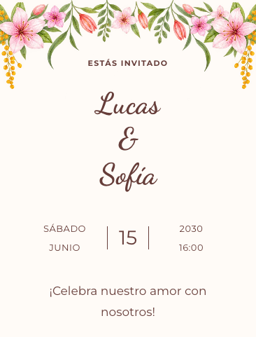 Invitación de boda Flores de Primavera