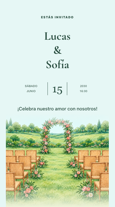 Invitación de boda Jardín del Sí