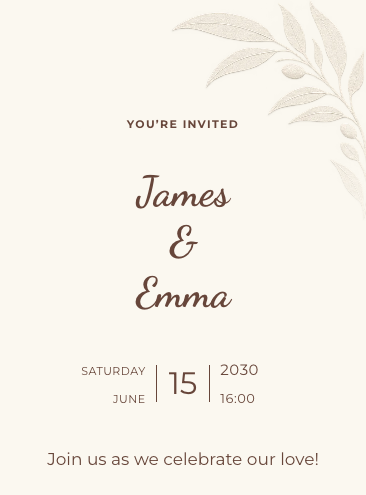 Linen and Copper Wedding Invitation