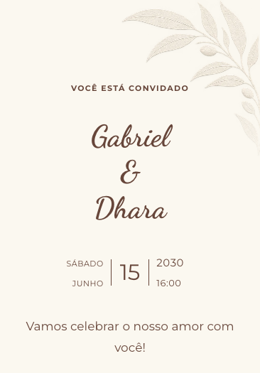 Convite de casamento Linho e Cobre