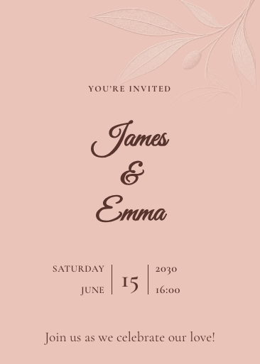 Botanical Rosé Wedding Invitation