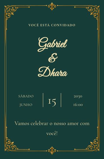 Convite online de casamento Imperial