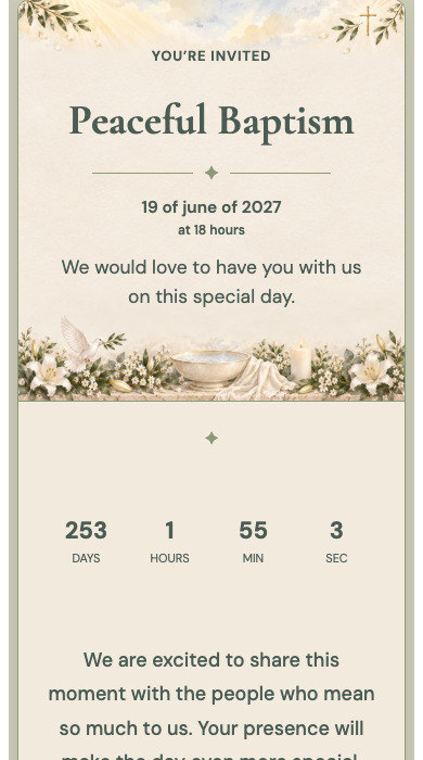 Baptism online invitation