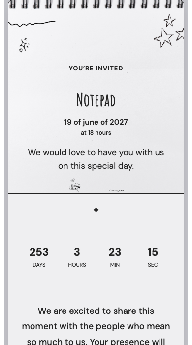 Notepad online invitation