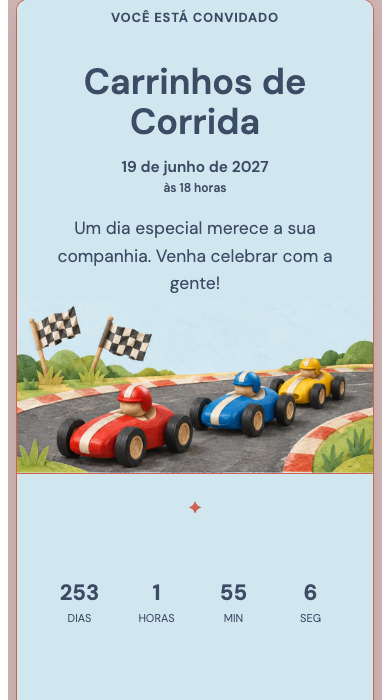 Invitation d’anniversaire numérique: Voitures de course