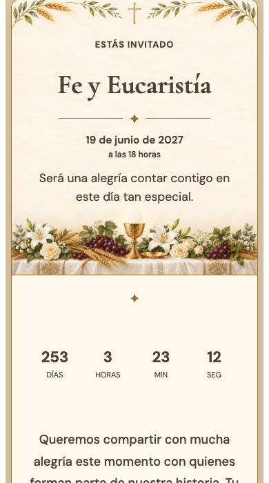 Invitación online Católica