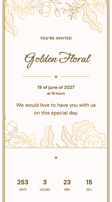 Golden Floral online invitation