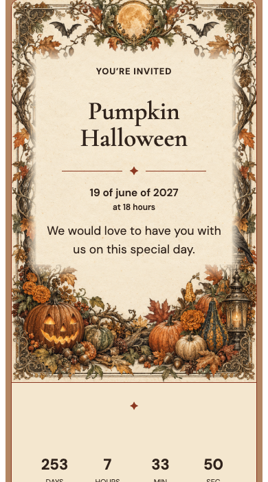 Digital invitation: Pumpkin Halloween — Corporate event