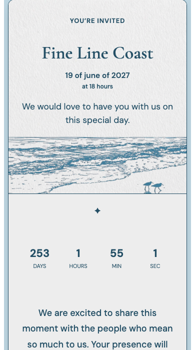 Fine Line Coast online invitation