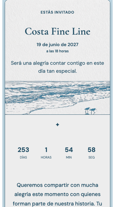 Invitación online Costa Fine Line