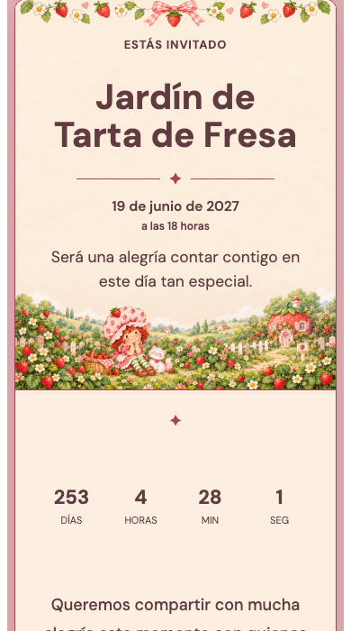 Jardín de Tarta de Fresa
