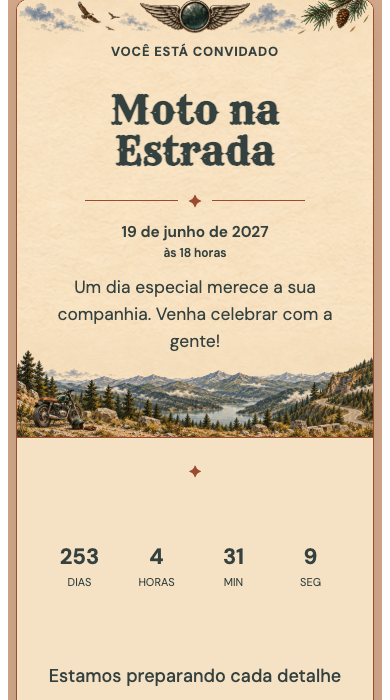 Invito digitale di compleanno: Moto sulla strada