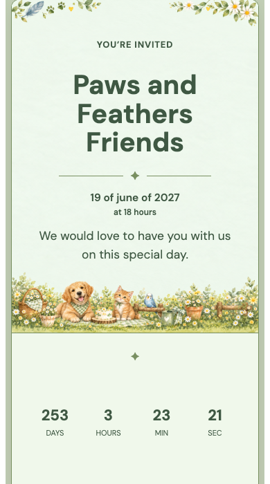 Pets online invitation