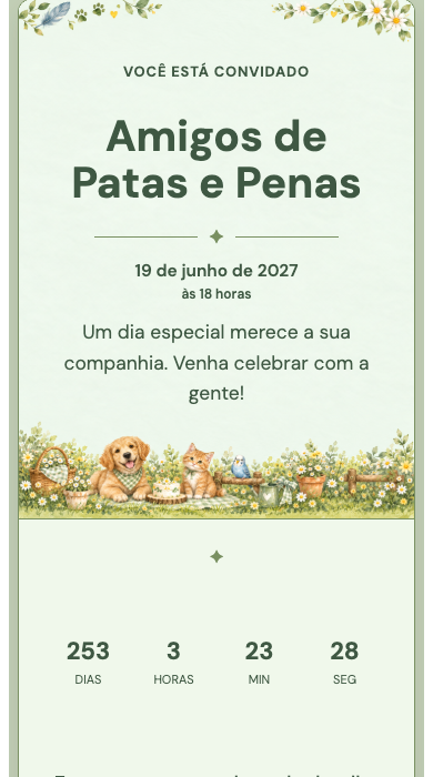 Convite online Pets