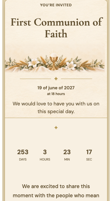 First Communion online invitation