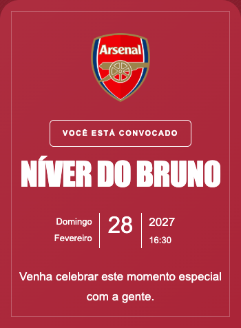 Convite Arsenal