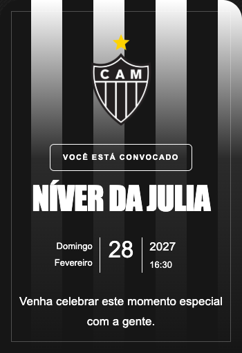 Convite Atlético Mineiro