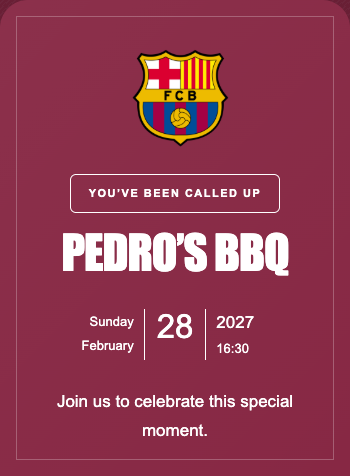 Barcelona Invitation
