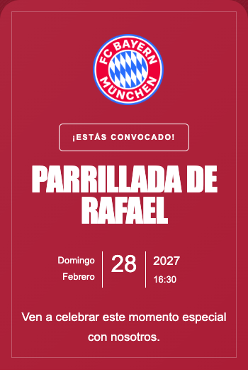 Invitación Bayern de Munique