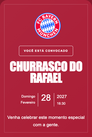 Convite Bayern de Munique
