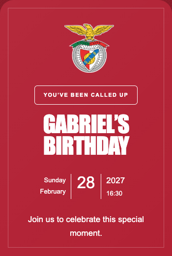 Benfica Invitation