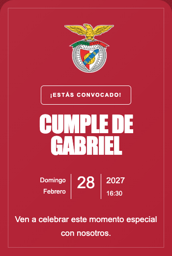 Invitación Benfica