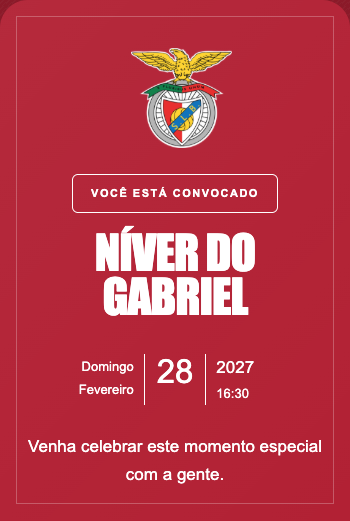 Convite Benfica