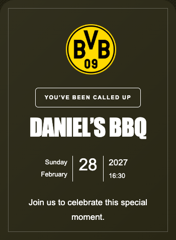 Borussia Dortmund Invitation