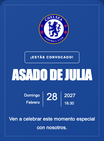 Invitación Chelsea