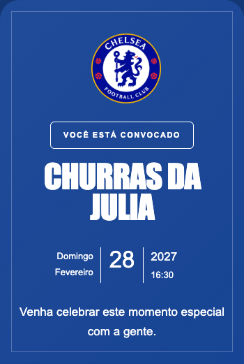 Convite Chelsea
