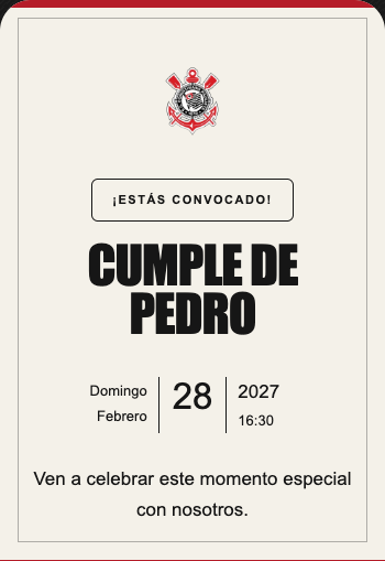 Invitación Corinthians