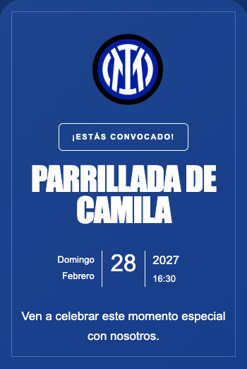 Invitación Inter de Milão