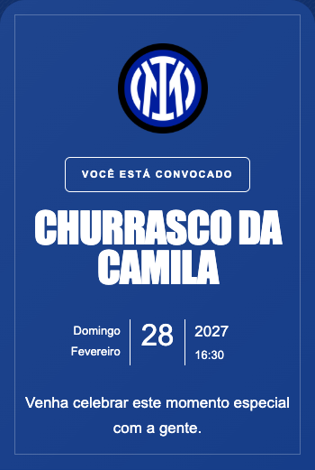 Convite Inter de Milão