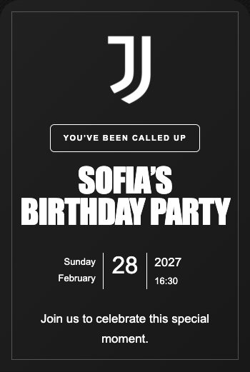 Juventus Invitation