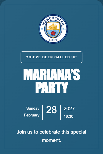 Manchester City Invitation