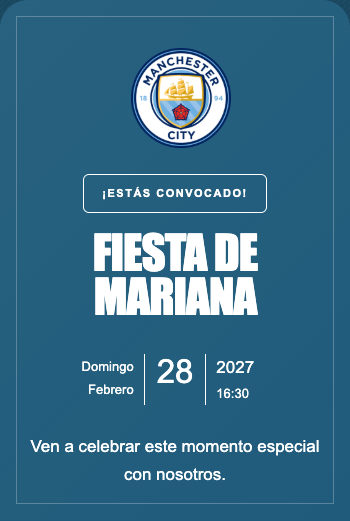 Invitación Manchester City