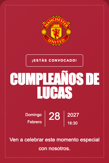 Invitación Manchester United