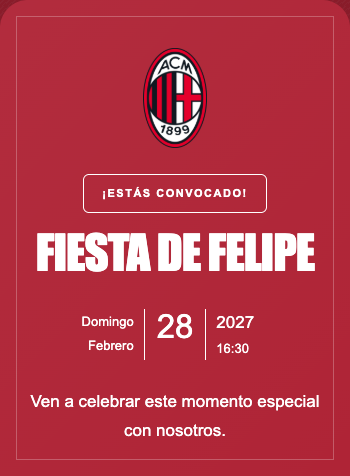 Invitación Milan