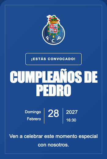 Invitación Porto
