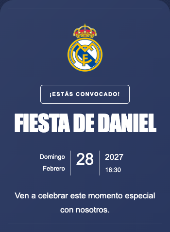 Invitación Real Madrid