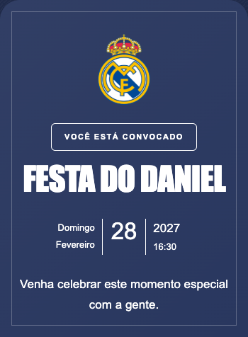 Convite Real Madrid