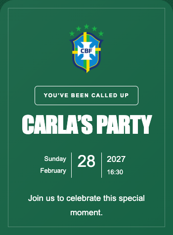 Brazil National Team Invitation