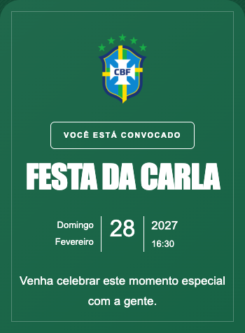 Convite Seleção Brasil