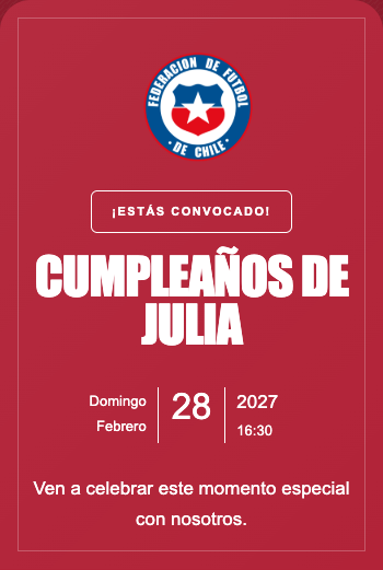 Invitación Selección de Chile