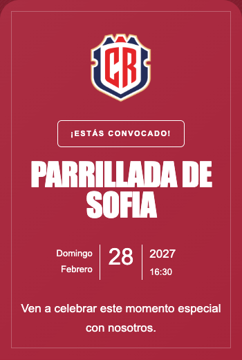 Invitación Selección de Costa Rica